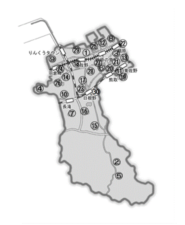 泉佐野市域図