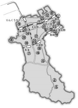 泉佐野市域図
