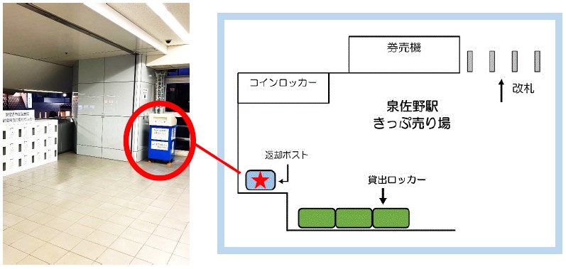 泉佐野駅返却ポスト