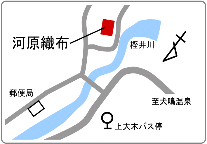 ルリビタキ巡回先地図（上大木河原織布前）