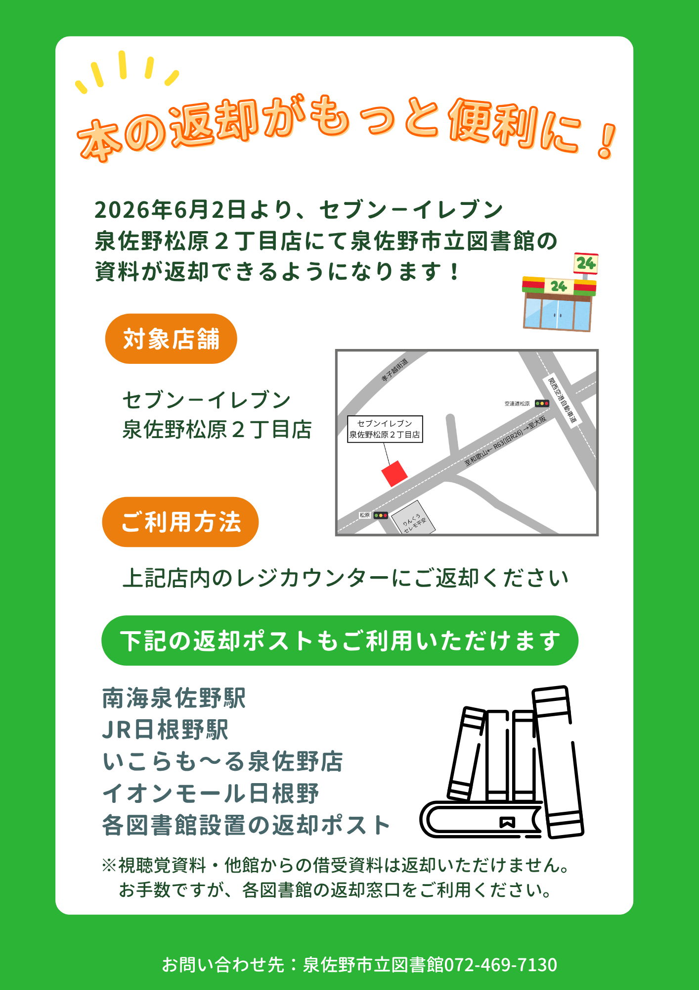 セブンイレブン返却サービスのお知らせ